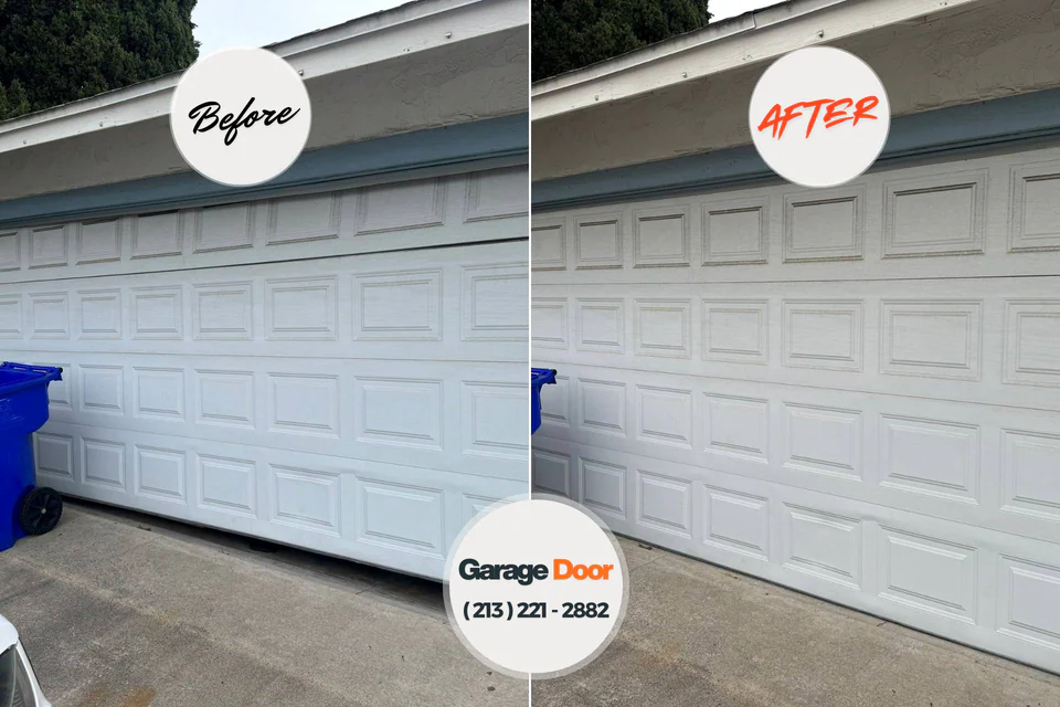 Before and after: garage door repair Baldwinville, MA